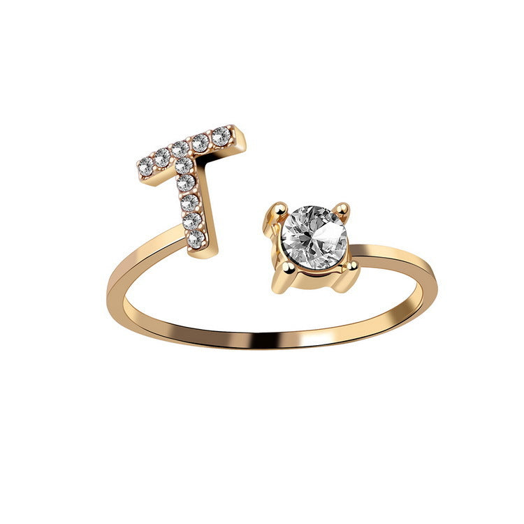 New Design Adjustable 26 Initial Letter Ring Fashion Jewelry For Women Simple Elegant Jewelry New Design Adjustable 26 Initial Letter Ring Fashion Jewelry For Women Simple Elegant Jewelry